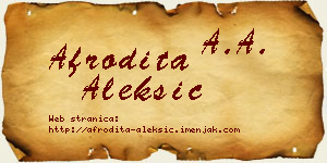Afrodita Aleksić vizit kartica